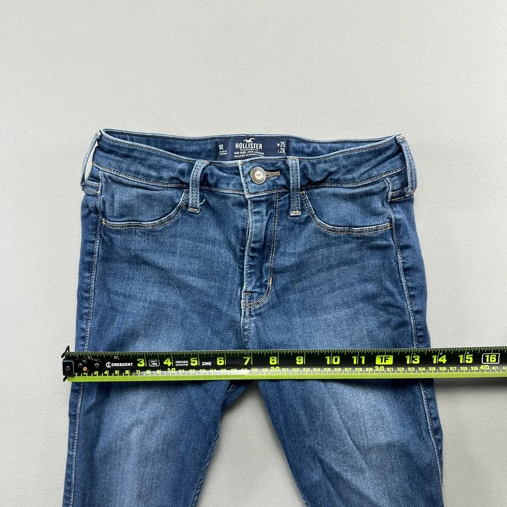 Hollister Legging Jeans Womens 1R Blue Denim Skinny Leg Low Rise Medium Wash